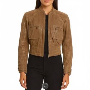 NEW ABANDON women's italian leather jacket in tan